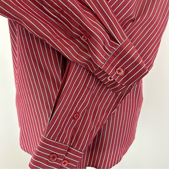 VTG Faconnable Red Striped Button Down Shirt - Picture 7 of 10